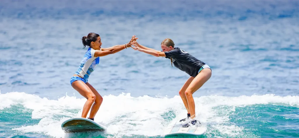 Teen Surf Camp - banner image things to do with teens on maui teens surfing maui maui teen activities maui surf lessons 
