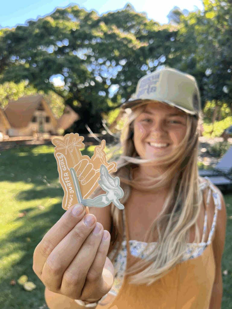hawaii stickers artwork unique hand drawn artwork stickers surfer girl 